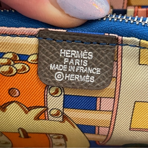 🧡HERMES🧡Epsom Silk'in Compact Zip Around Wallet - Picture 13 of 14